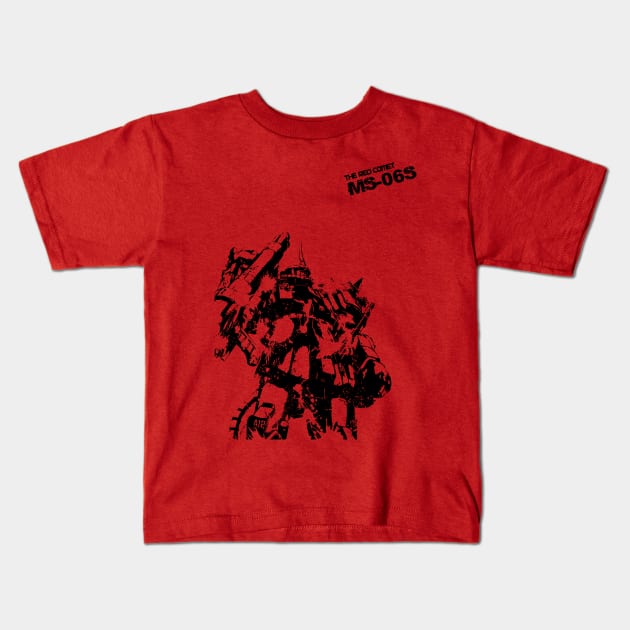 Zaku II Red Comet Kids T-Shirt by RezhaHardrocker